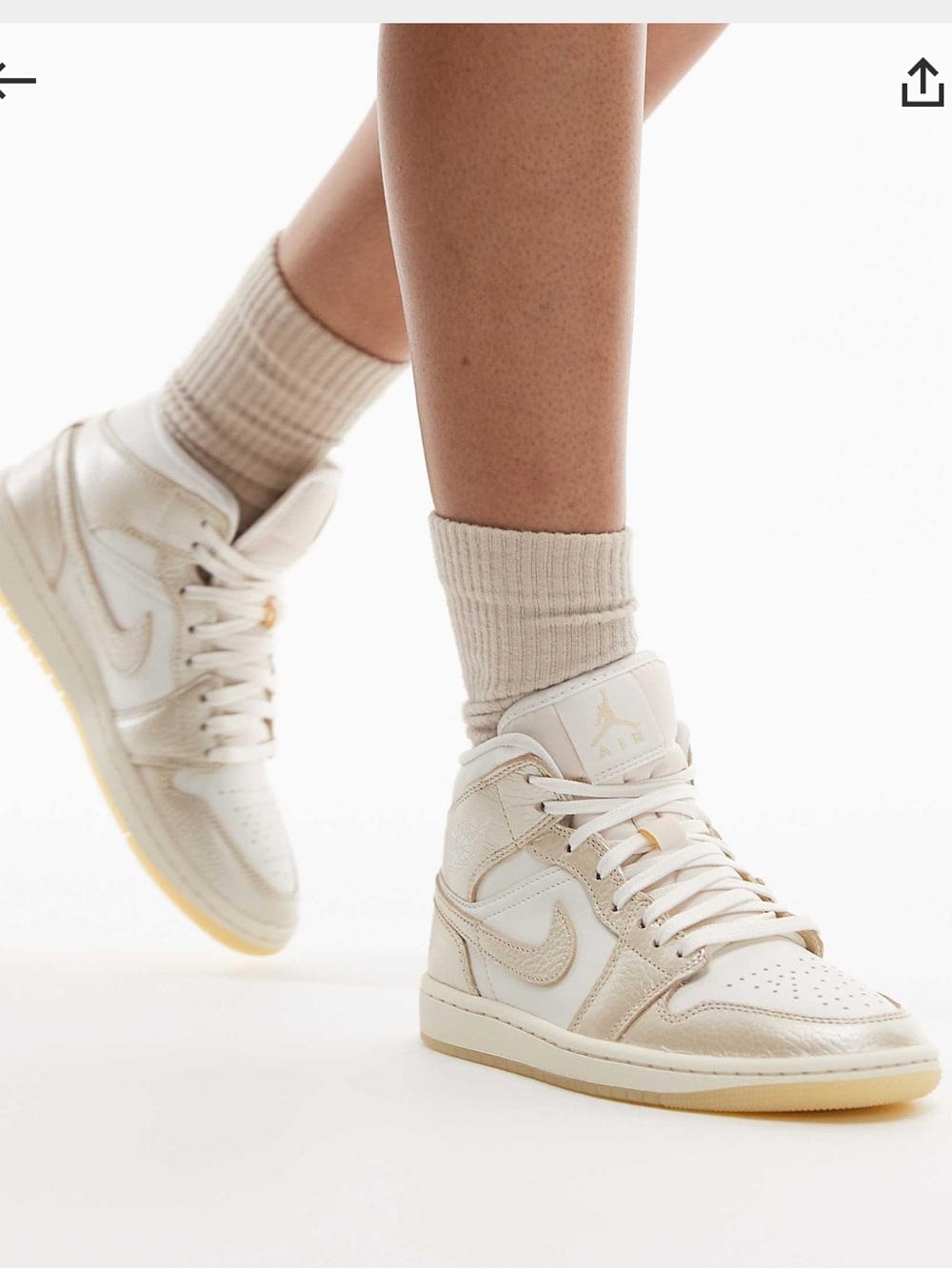 Nike Women’s High-Top Sneakers in White and Cream